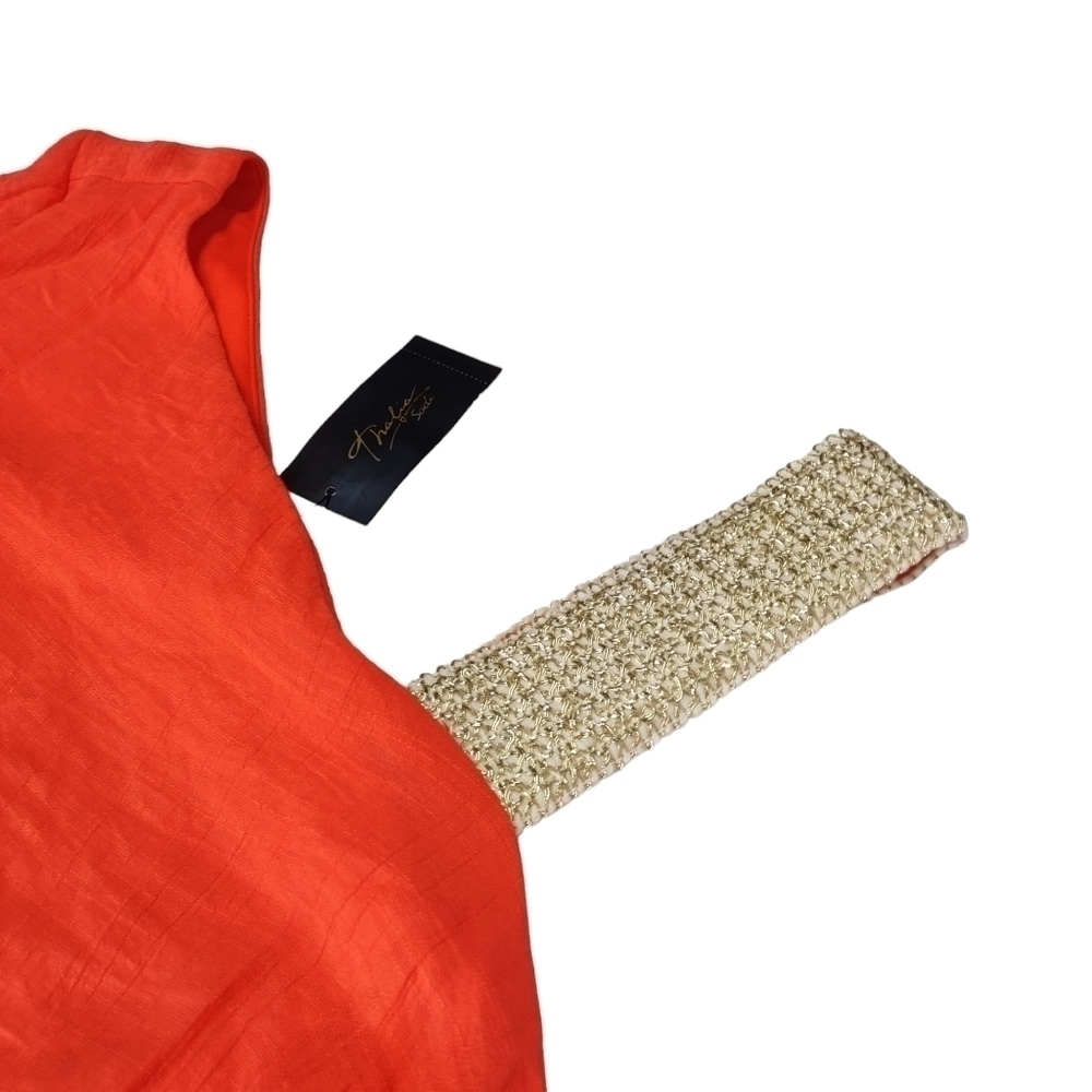 Thalia Sodi Women's Coral Red One shoulder/Cold Shoulder Top Size S NWT - Picture 6 of 10